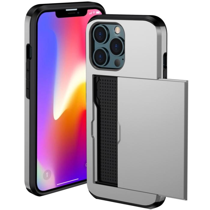 Bild 2,  iPhone 14 Pro Max Skal Med Kortfack Silver - Teknikhallen.se