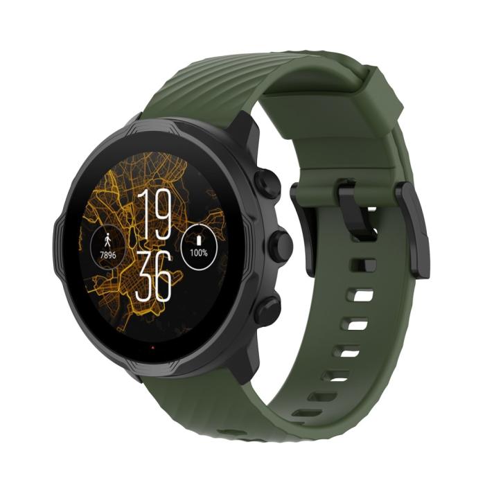Bild 2,  Silikon Armband För Suunto (24mm) Mörk Grön - Teknikhallen.se