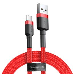 BASEUS Baseus Cafule 2m USB-C QC3.0 Laddningskabel - Röd - Teknikhallen.se