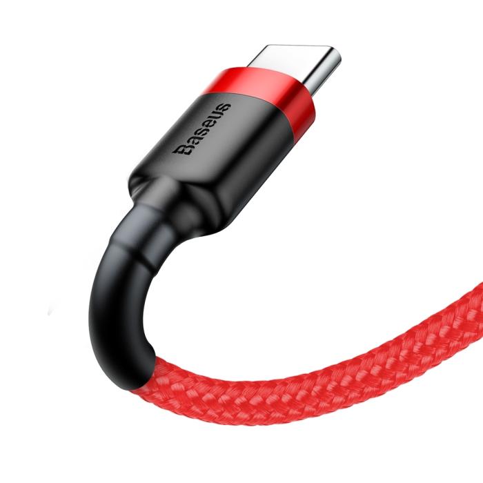 Bild 2, BASEUS Baseus Cafule 2m USB-C QC3.0 Laddningskabel - Röd - Teknikhallen.se
