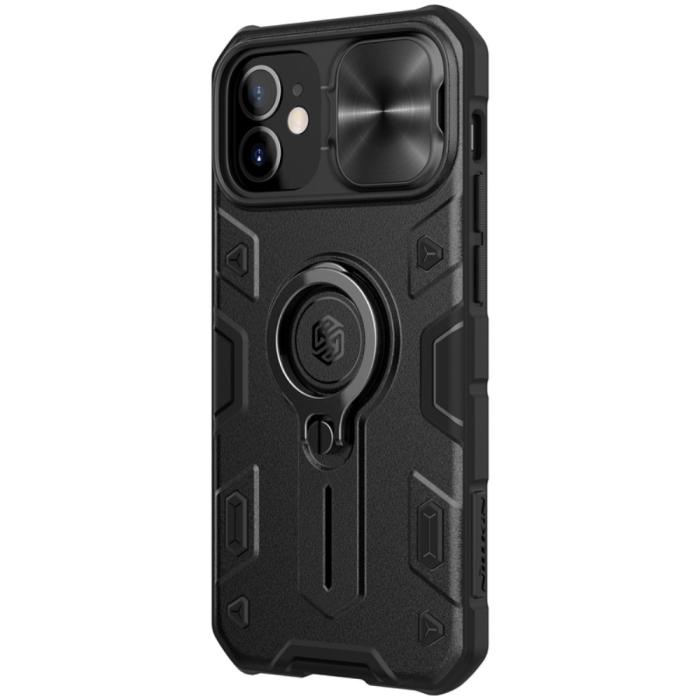 Bild 2, NILLKIN iPhone 12 Mini - NILLKIN CamShield Armor Ring Skal - Svart - Teknikhallen.se