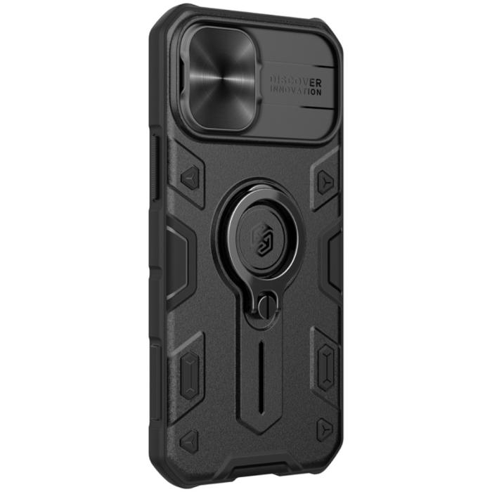 Bild 3, NILLKIN iPhone 12 Mini - NILLKIN CamShield Armor Ring Skal - Svart - Teknikhallen.se