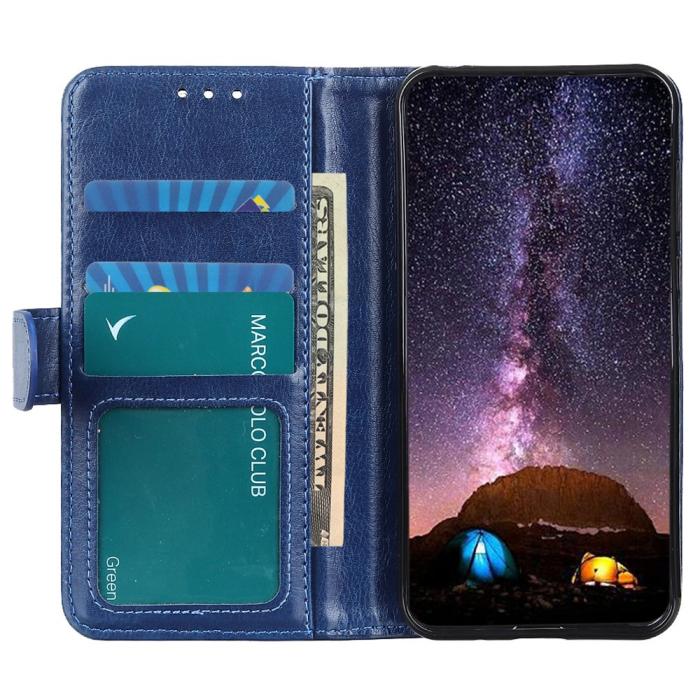 Bild 4,  Samsung Galaxy A03 Fodral Crazy Horse Blå - Teknikhallen.se
