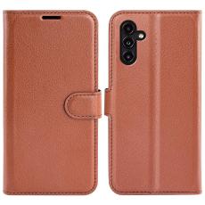  Samsung Galaxy A14 4G/5G Fodral Litchi L&auml;der Brun - Teknikhallen.se