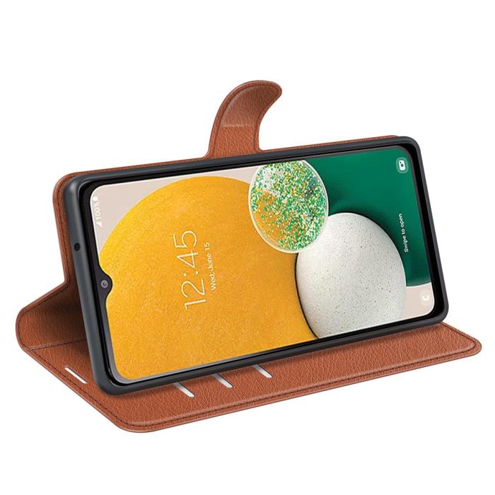 Bild 3,  Samsung Galaxy A14 4G/5G Fodral Litchi Läder Brun - Teknikhallen.se
