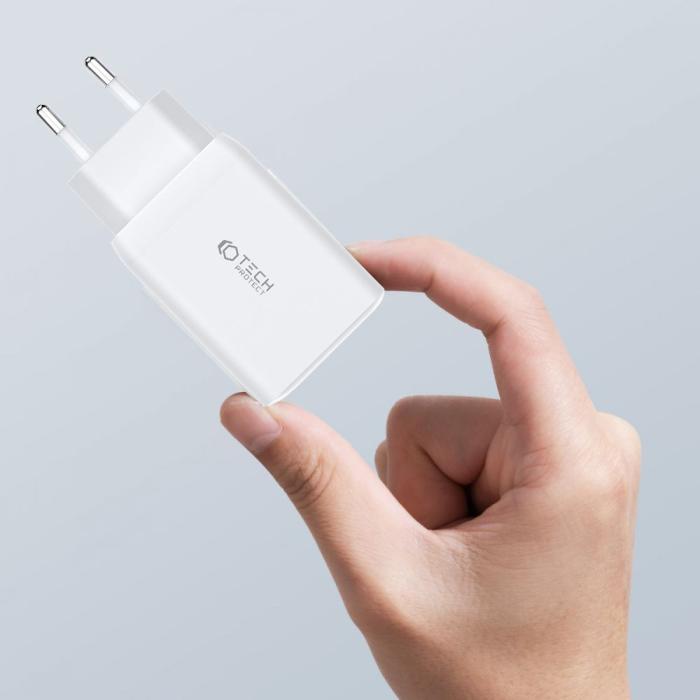 Bild 6, Tech-Protect Tech-Protect 65W PD/QC Väggladdare 2x USB-C 1x USB-A Vit - Teknikhallen.se