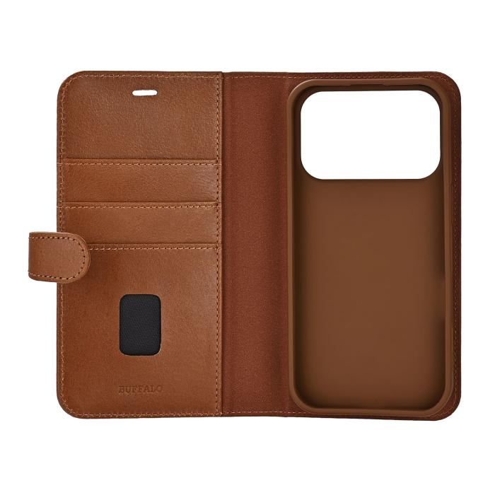 Bild 3, Buffalo Buffalo iPhone 17 Pro Fodral MagSafe 2in1 Äkta Läder Brun - Teknikhallen.se