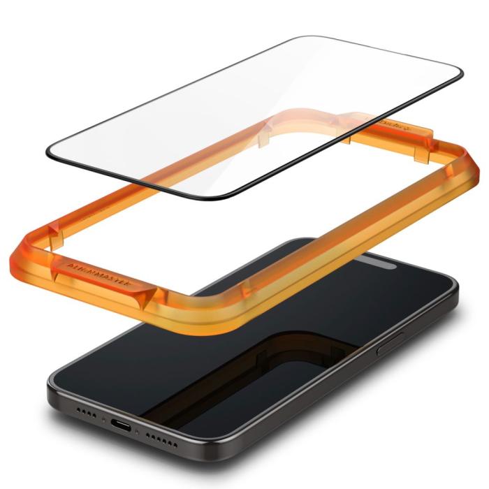 Bild 4, Spigen Spigen iPhone 15 Plus 2-PACK Skärmskydd ALM Glass FC - Teknikhallen.se