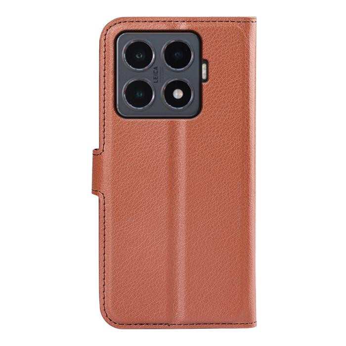 Bild 3,  Xiaomi 15T Pro Fodral Litchi Läder Brun - Teknikhallen.se