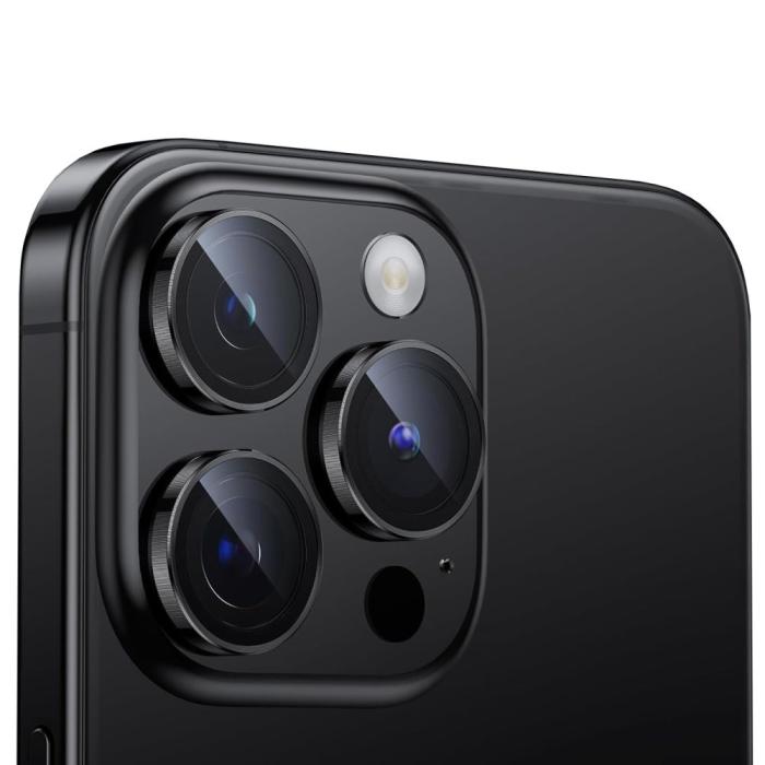 Bild 4, HOFI HOFI iPhone 14 Pro / 14 Pro Max Linsskydd Pro+ Härdat Glas Svart - Teknikhallen.se