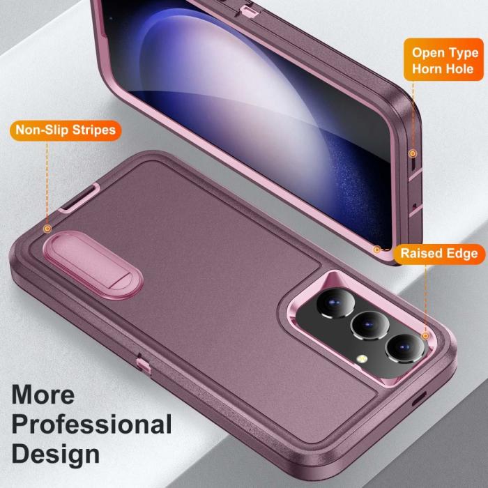Bild 2,  Samsung Galaxy S25 Skal Extreme Hybrid Kickstand Lila/Rosa - Teknikhallen.se