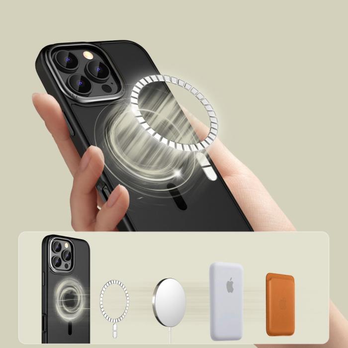Bild 3, Tech-Protect Tech-Protect iPhone 16 Pro Skal MagSafe MagEdge Matt Svart/Gunmetal - Teknikhallen.se