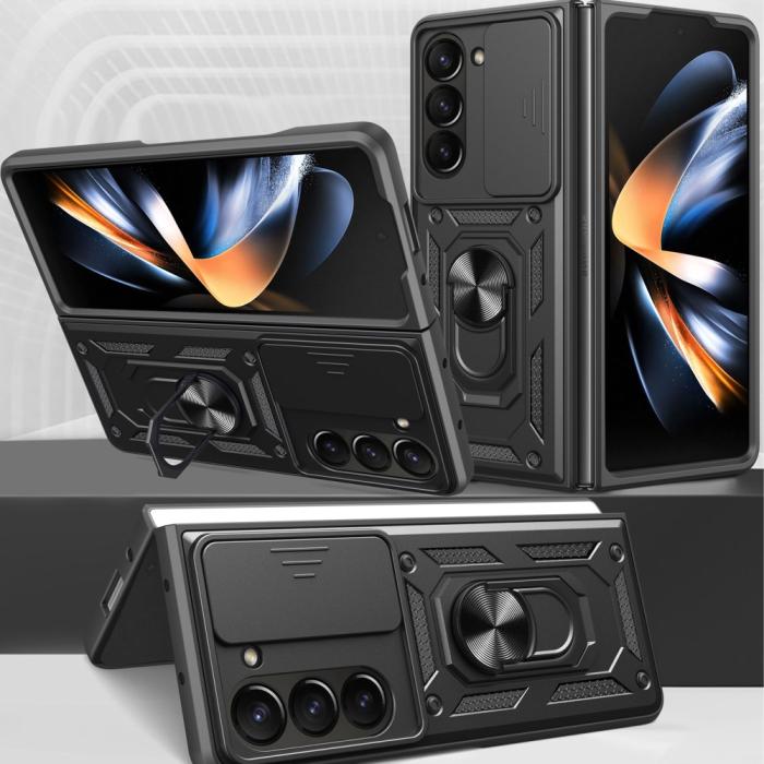 Bild 3,  Galaxy Z Fold 6 Skal CamShield Hyrbid Ringskal Svart - Teknikhallen.se