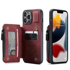 CASEME CASEME iPhone 13 Pro Max Skal Med Magnetisk Pl&aring;nbok R&ouml;d - Teknikhallen.se