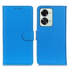  OnePlus Nord 2T 5G Fodral Litchi L&auml;der Bl&aring; - Teknikhallen.se