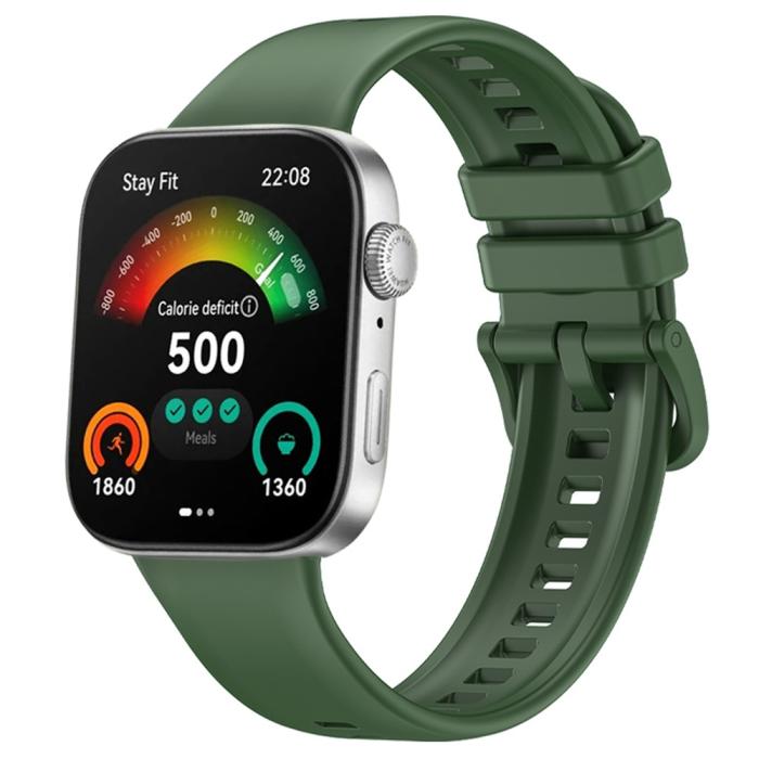 Bild 3,  Huawei Watch Fit 3 Klockarmband Silikon Grön - Teknikhallen.se