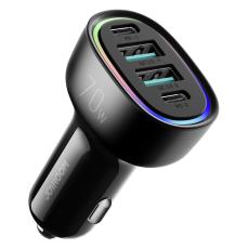 JOYROOM Joyroom 70W PD QC Billaddare 2x USB-C / 2x USB-A Svart - Teknikhallen.se