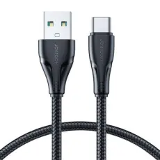 JOYROOM Joyroom 25 cm 2.4A USB-C Nylon Laddningskabel Svart - Teknikhallen.se