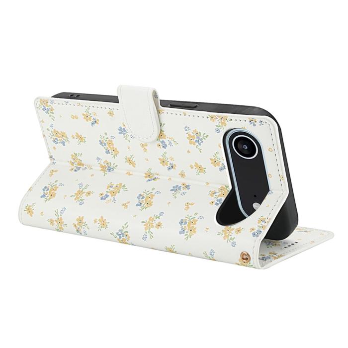Bild 3,  iPhone Air Fodral Rhombus Läder Blommor Vit - Teknikhallen.se