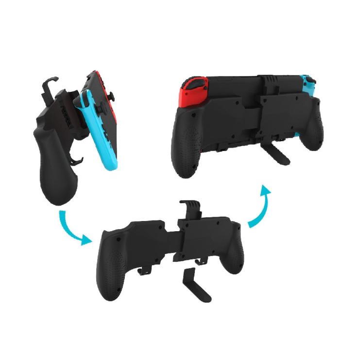 Bild 3, JYS JYS Nintendo Switch/Switch Lite 2in1 Infällbar Skyddsfodral Med Fäste Svart - Teknikhallen.se