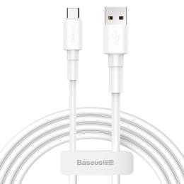 BASEUS Baseus 1m USB-C 3A Laddningskabel - Vit - Teknikhallen.se