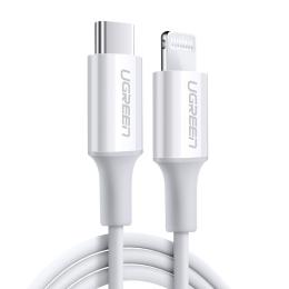 UGREEN Ugreen 1m MFi 18W 3A Lightning - USB-C Kabel - Vit - Teknikhallen.se