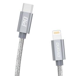 DUDAO Dudao 1m 45W 5A PD Lightning - USB-C Flätad Nylon - Grå - Teknikhallen.se