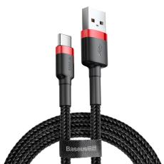 BASEUS Baseus Cafule 3m USB-C QC3.0 Laddningskabel - Svart/R&ouml;d - Teknikhallen.se
