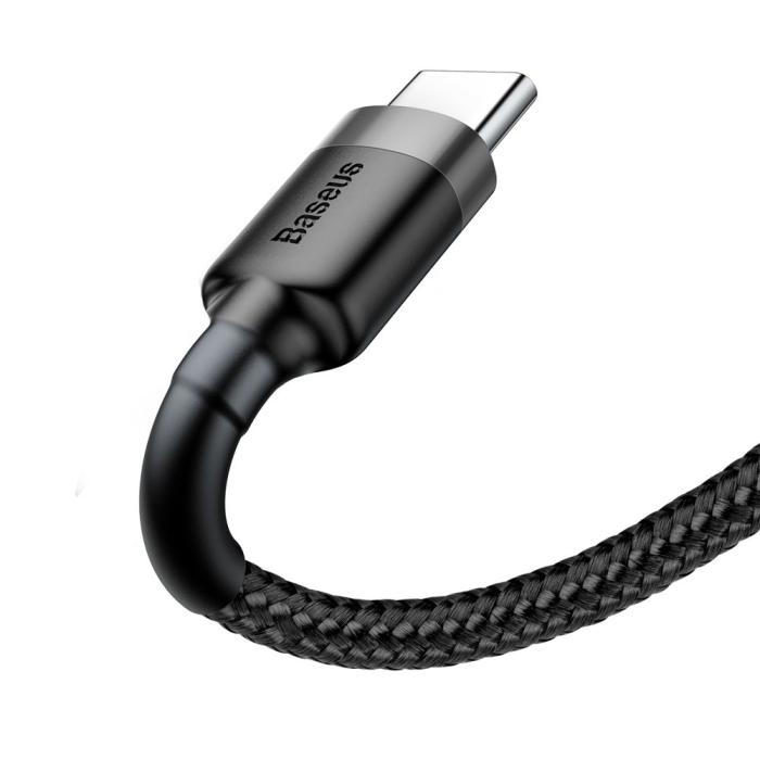Bild 2, BASEUS Baseus Cafule 3m USB-C QC3.0 Laddningskabel - Svart/Grå - Teknikhallen.se