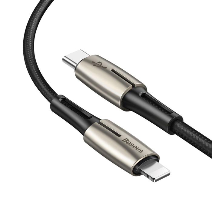 Bild 2, BASEUS Baseus 18W 1.3m USB-C - Lightning PD Kabel - Svart - Teknikhallen.se