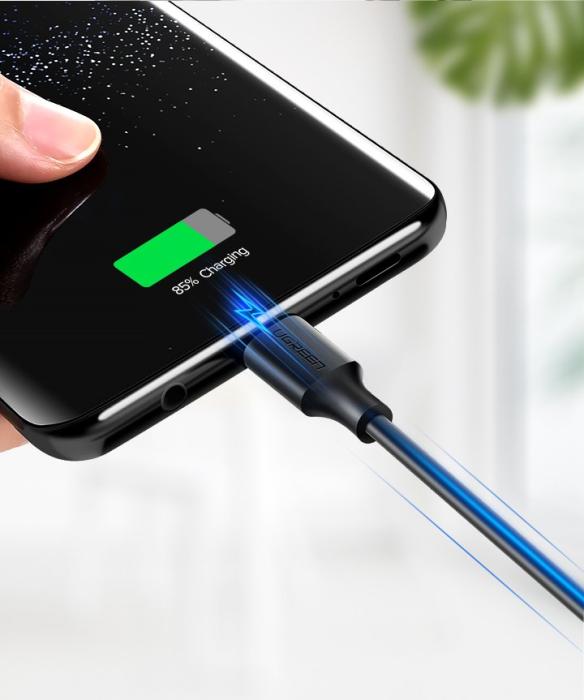 Bild 2, UGREEN Ugreen 2A 1m USB-C Kabel - Svart - Teknikhallen.se