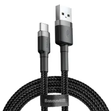 BASEUS Baseus Cafule 3m USB-C QC3.0 Laddningskabel - Svart/Gr&aring; - Teknikhallen.se