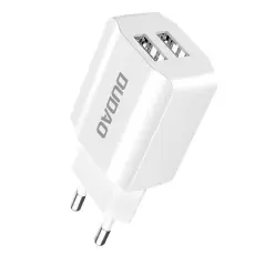 DUDAO Dudao 2x USB-A 2.4A V&auml;ggadapter - Vit - Teknikhallen.se
