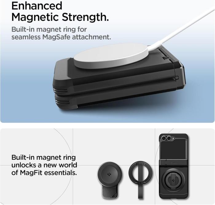 Bild 3, Spigen Spigen Galaxy Z Flip 7 FE / 6 Skal MagSafe Tough Armor Pro Svart - Teknikhallen.se