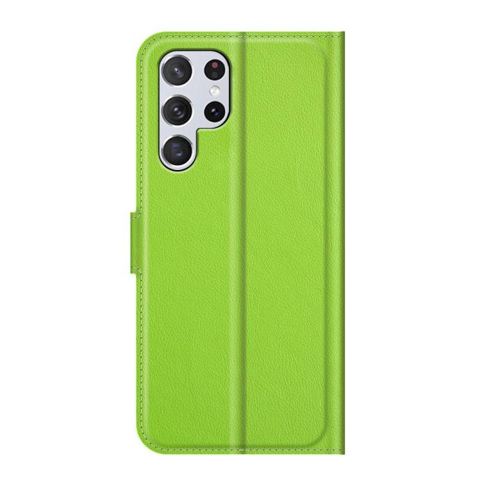 Bild 3,  Samsung Galaxy S22 Ultra Fodral Litchi Läder Grön - Teknikhallen.se