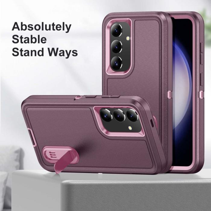 Bild 5,  Samsung Galaxy S25 Skal Extreme Hybrid Kickstand Lila/Rosa - Teknikhallen.se