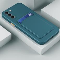  Samsung Galaxy S21 FE Skal Skin Touch Med Kortfack M&ouml;rk Gr&ouml;n - Teknikhallen.se