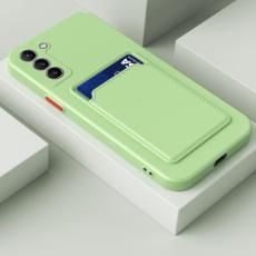  Samsung Galaxy S21 FE Skal Skin Touch Med Kortfack Matcha Gr&ouml;n - Teknikhallen.se