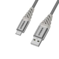 OtterBox OtterBox Premium 1m USB-C - USB-A Kabel Nylonfl&auml;tad Gr&aring; - Teknikhallen.se