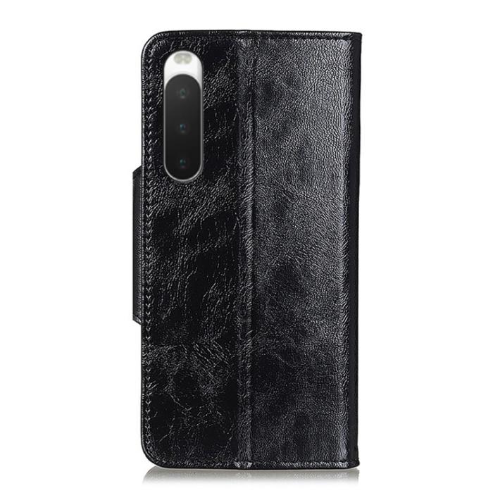 Bild 3,  Sony Xperia 10 IV Fodral Flerkort Crazy Horse Svart - Teknikhallen.se
