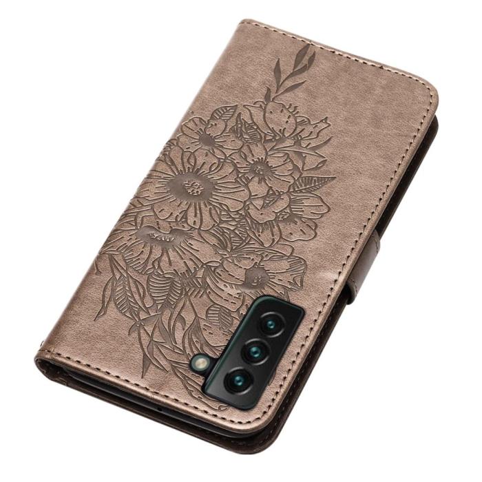 Bild 5,  Samsung Galaxy S23 Plus Fodral Fjäril Grå - Teknikhallen.se