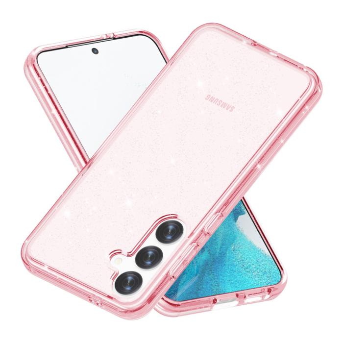 Bild 3,  Samsung Galaxy S24 Skal Sparkling Glitter Rosa - Teknikhallen.se