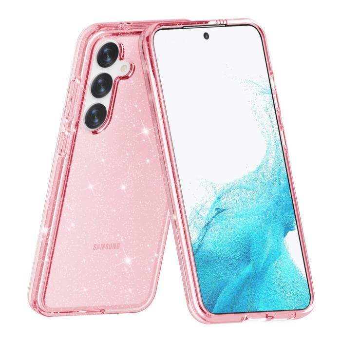 Bild 5,  Samsung Galaxy S24 Skal Sparkling Glitter Rosa - Teknikhallen.se