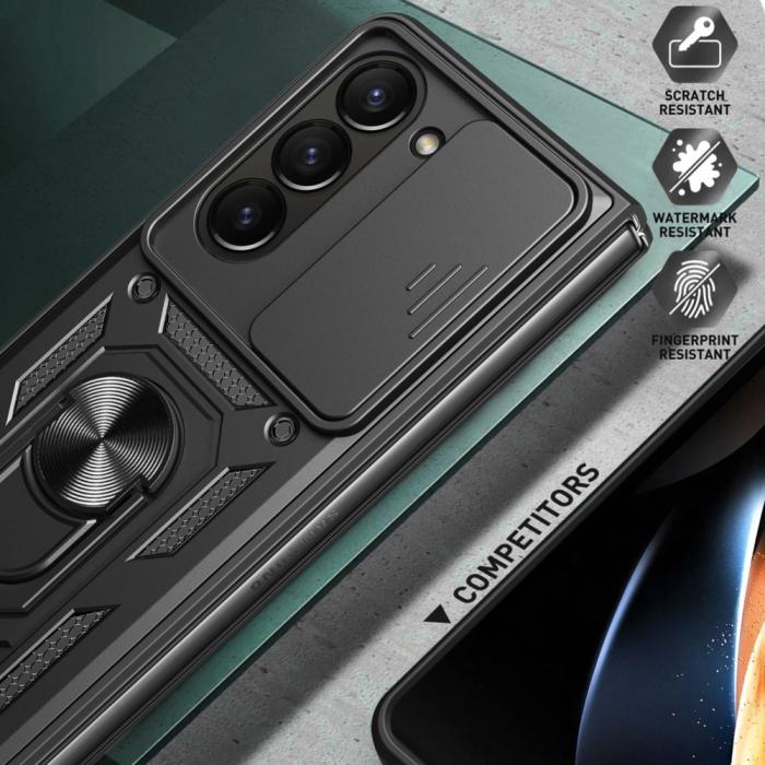 Bild 6,  Galaxy Z Fold 6 Skal CamShield Hyrbid Ringskal Svart - Teknikhallen.se