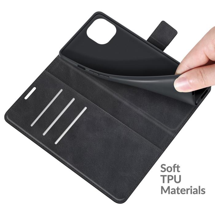 Bild 4,  iPhone 13 Fodral Solid Läder Svart - Teknikhallen.se