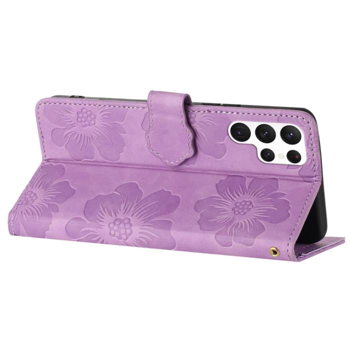 Bild 4,  Samsung Galaxy S24 Ultra Fodral Blommigt Tryck Lila - Teknikhallen.se