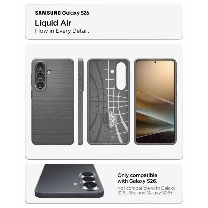 Bild 6, Spigen Spigen Samsung Galaxy S26 Skal Liquid Air Marble - Teknikhallen.se