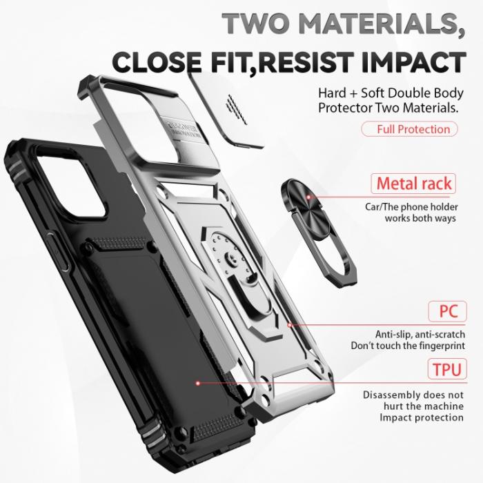 Bild 3,  iPhone 15 Pro Max Skal CamShield Armor Ring Silver - Teknikhallen.se