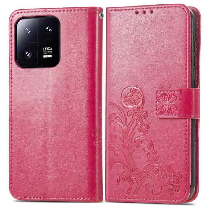 Bild 2,  Xiaomi 13 Pro 5G Fodral Med Blommigt Tryck Rosa/Röd - Teknikhallen.se