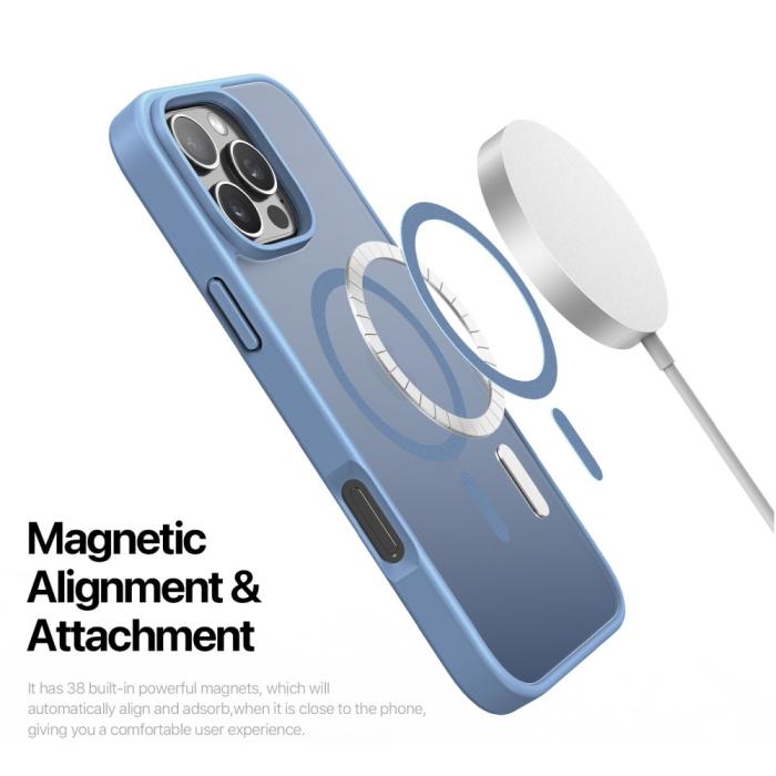 Bild 5, DUX DUCIS DUX DUCIS iPhone 16 Pro Skal MagSafe Yind Series Matt Blå - Teknikhallen.se